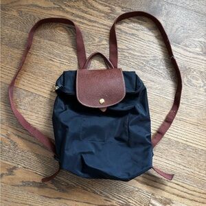 Longchamp Black and Brown Women's Backpack